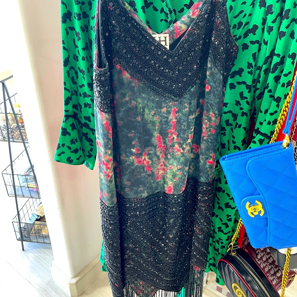 Brand new fringe beaded HH HAUTE HIPPIE dress from Neiman Marcus $899 Small